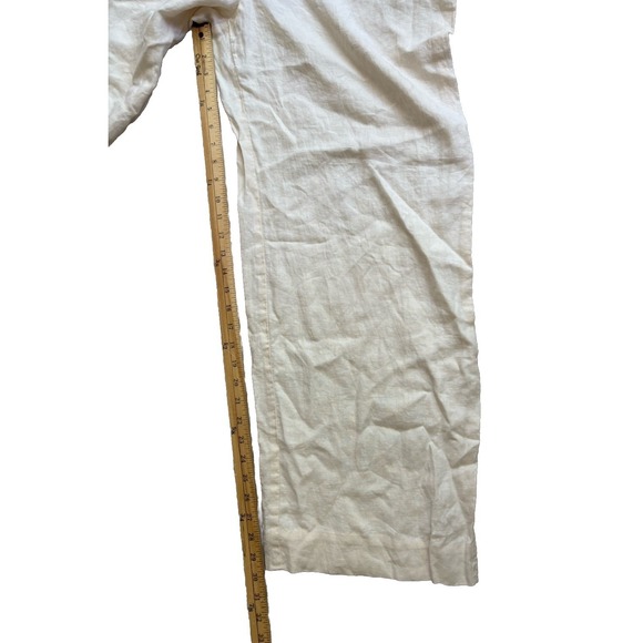 Everlane Linen Way HIgh Drape Pant Women 14 Pleated Cream White Beige Wide Leg - Picture 10 of 10